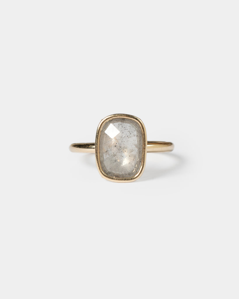 14k Mineral Window Floating Diamond Ring