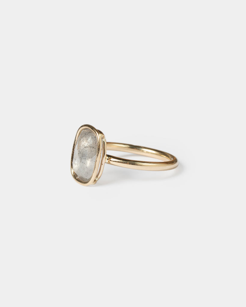 14k Mineral Window Floating Diamond Ring