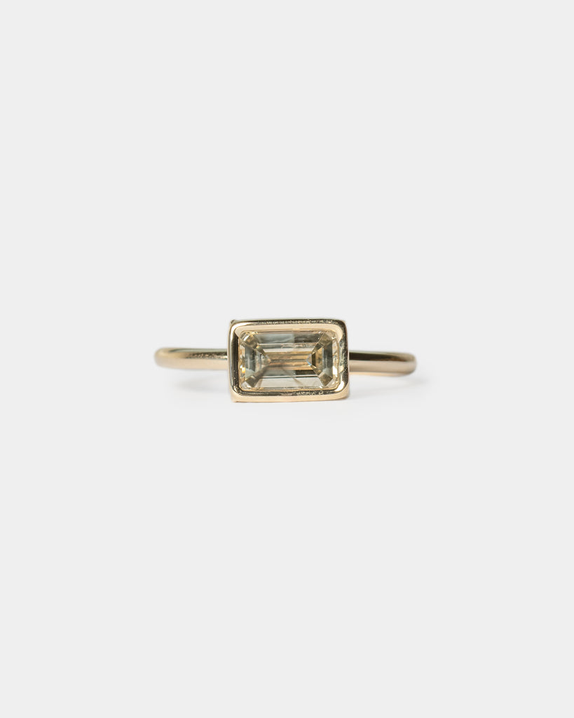 14k Multi Shade Emerald Cut Diamond Ring