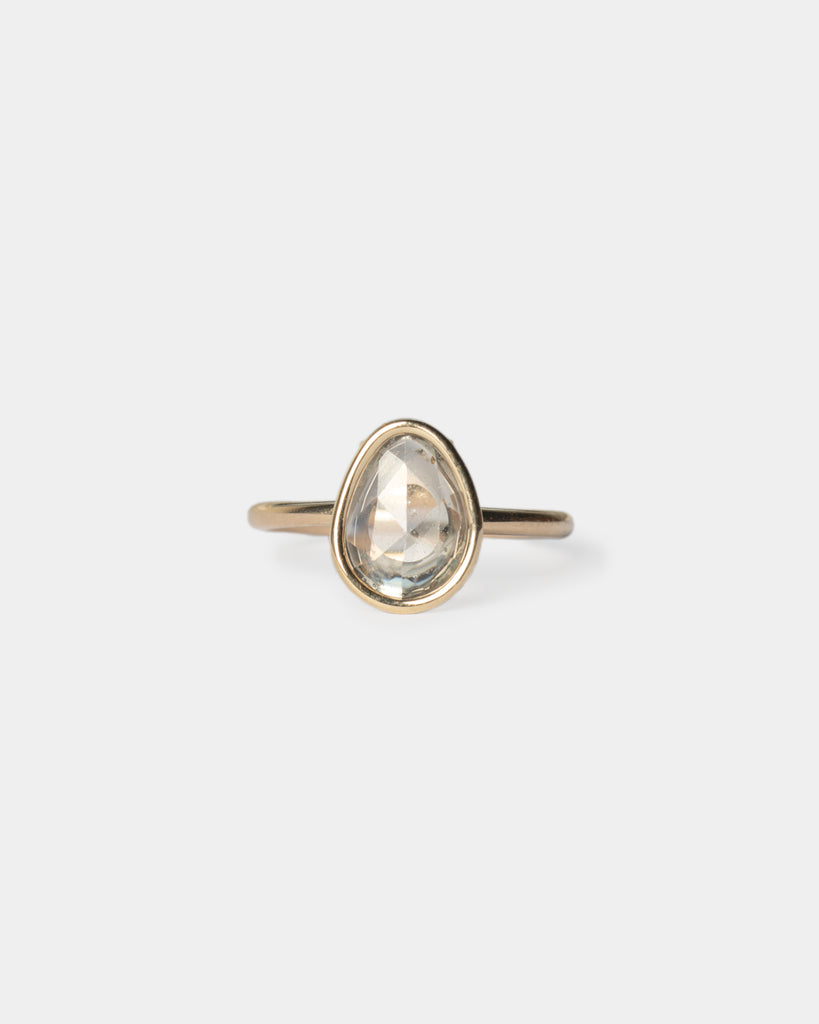 14k Rose Cut Sapphire Egg Ring
