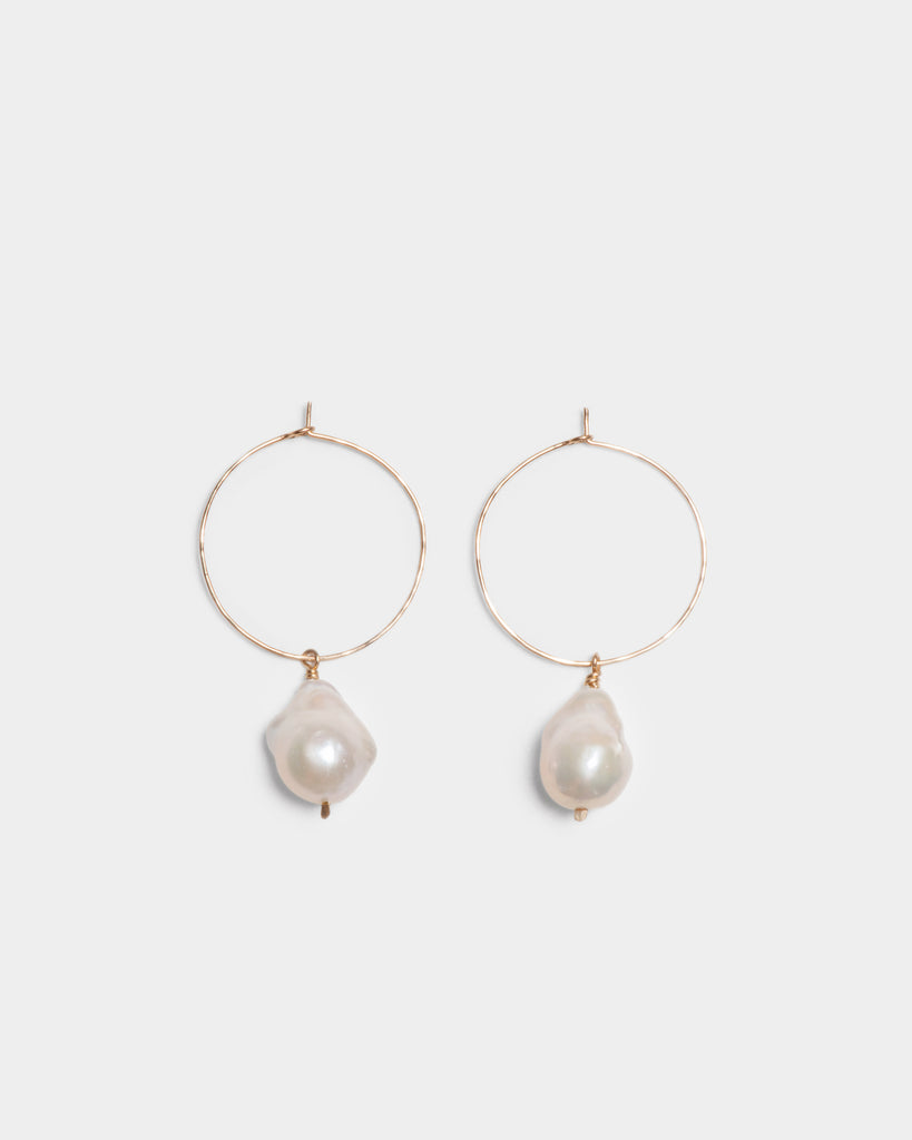 Baroque Pearl Drop Hoops