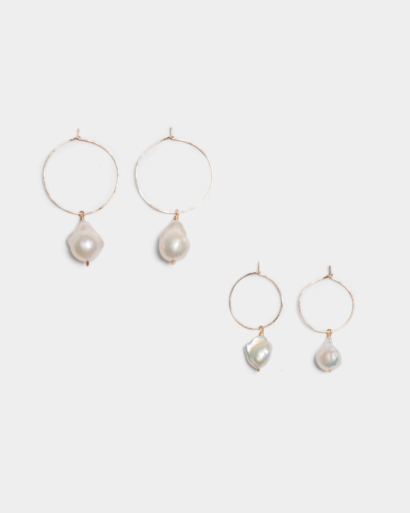 Baroque Pearl Drop Hoops