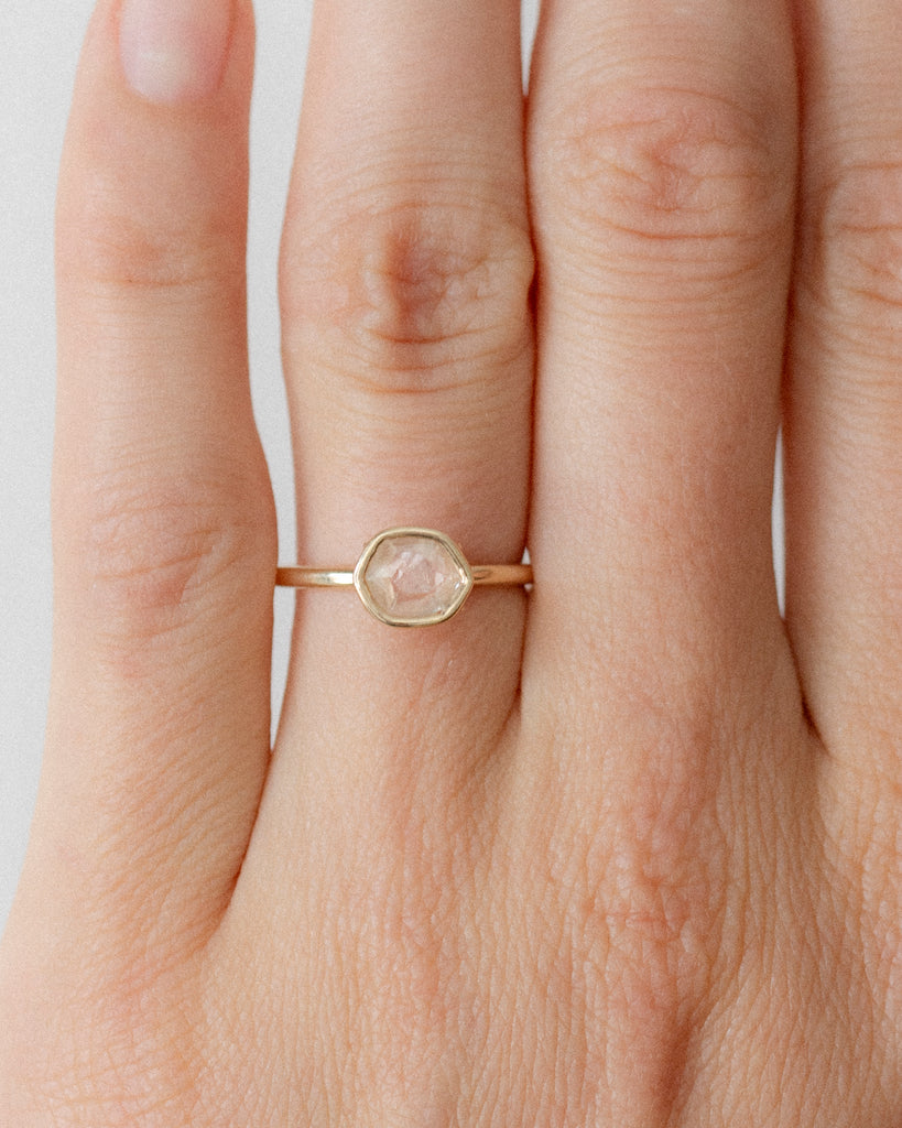 14k Diamond Macle Floating Ring