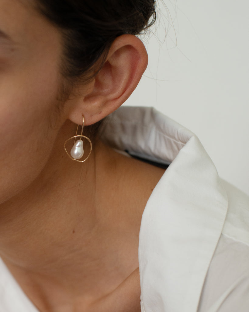 Petite Pearl Orbit Earrings