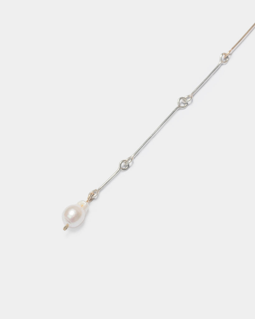 Mixed Metals Pearl Bone Chain Necklace