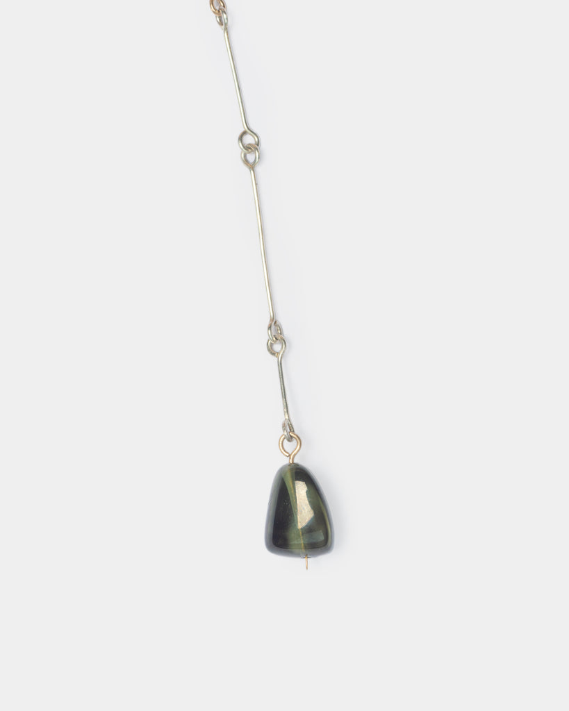 Mixed Metals Tourmaline Bone Chain Necklace
