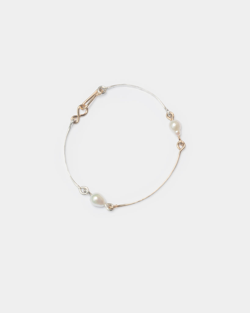14k & Sterling Pearl Rudimentary Cuff