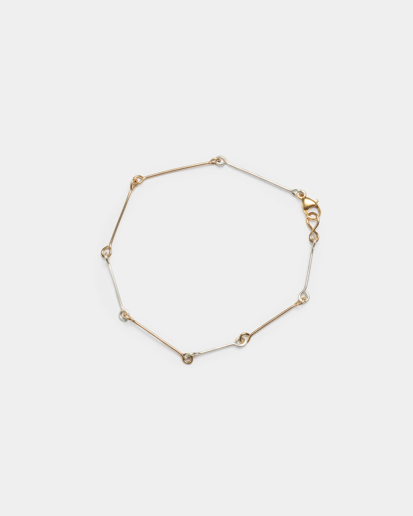 Mixed Metals Bone Chain Bracelet