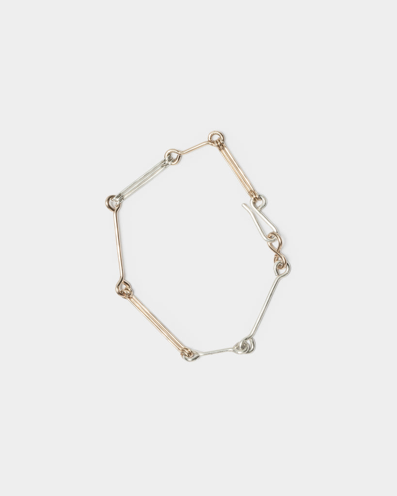 Mixed Metals Triple Bone Chain Bracelet