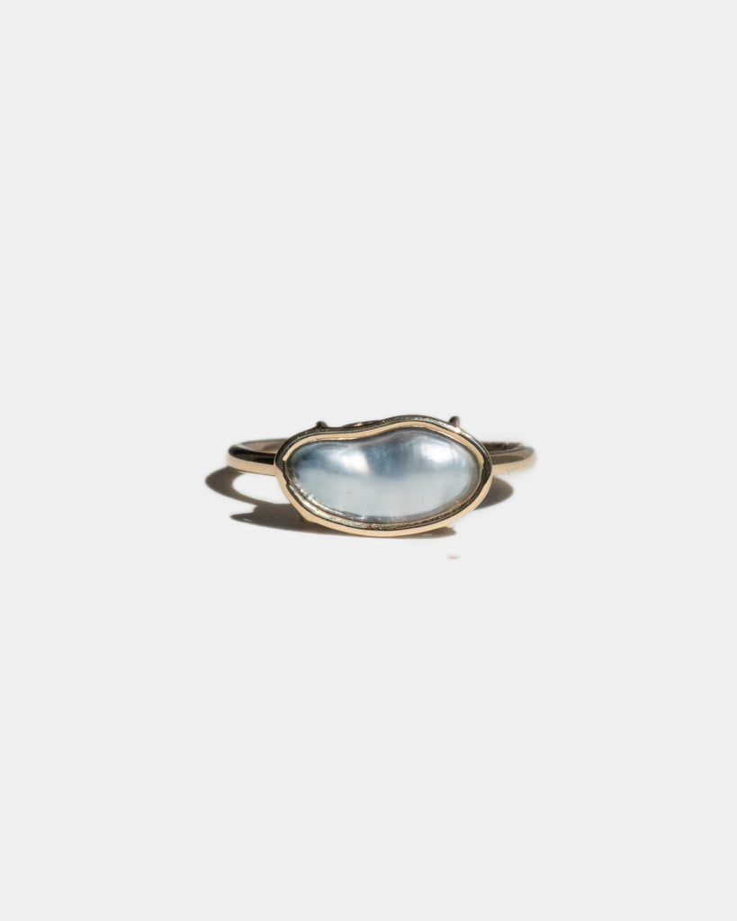 14k Grey Velvet Keshi Pearl Ring