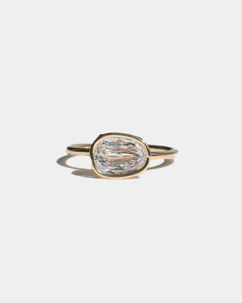 14k East West Signature Egg Diamond Floating Ring