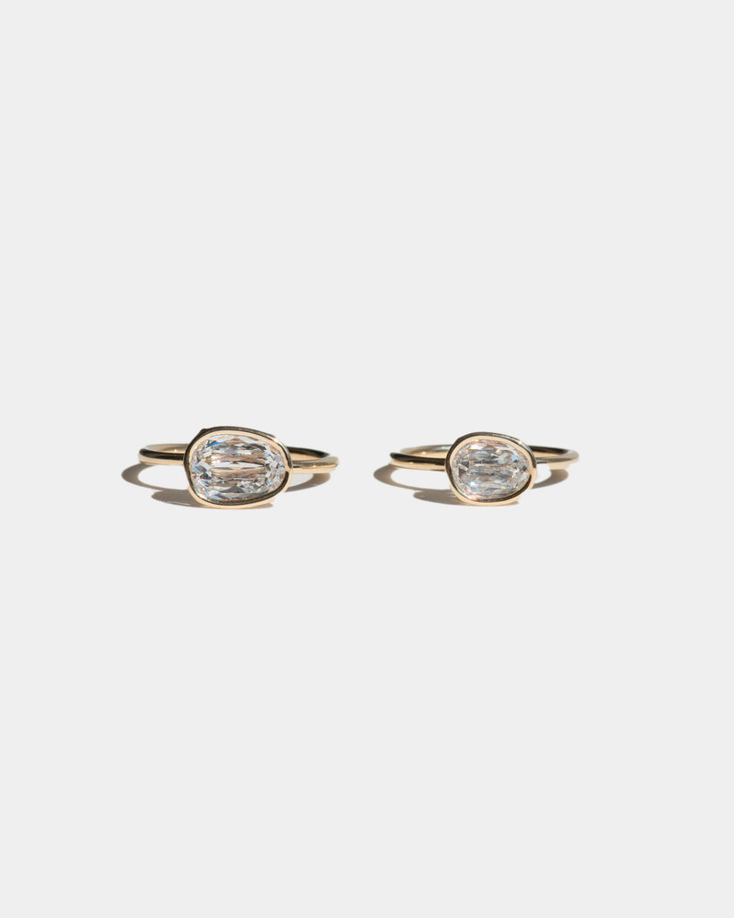 14k East West Signature Egg Diamond Floating Ring