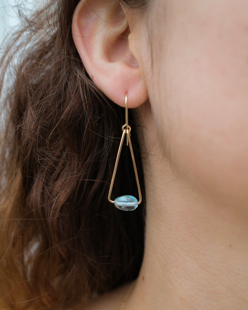 Petite Aquamarine Pendulum Earrings