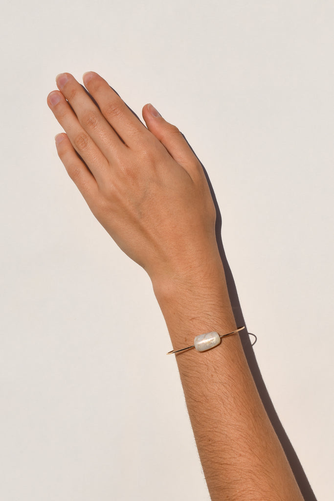 White Opal Cuff Bracelet