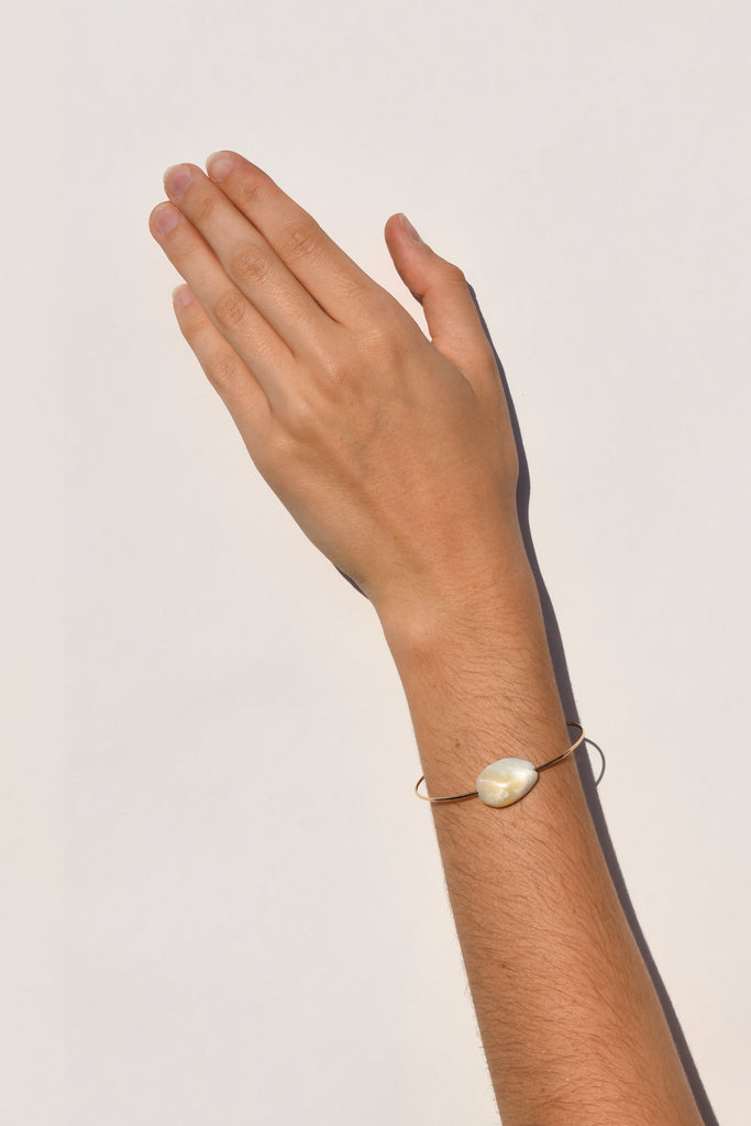 White Opal Cuff Bracelet