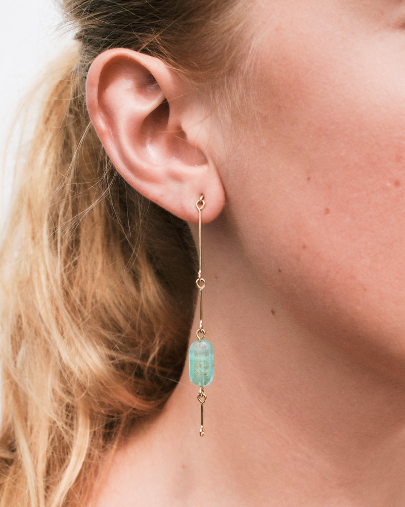 14k Chrysalis Bone Chain Earrings