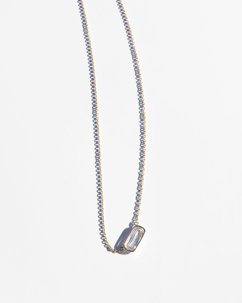 14k East West Diamond Floating Necklace