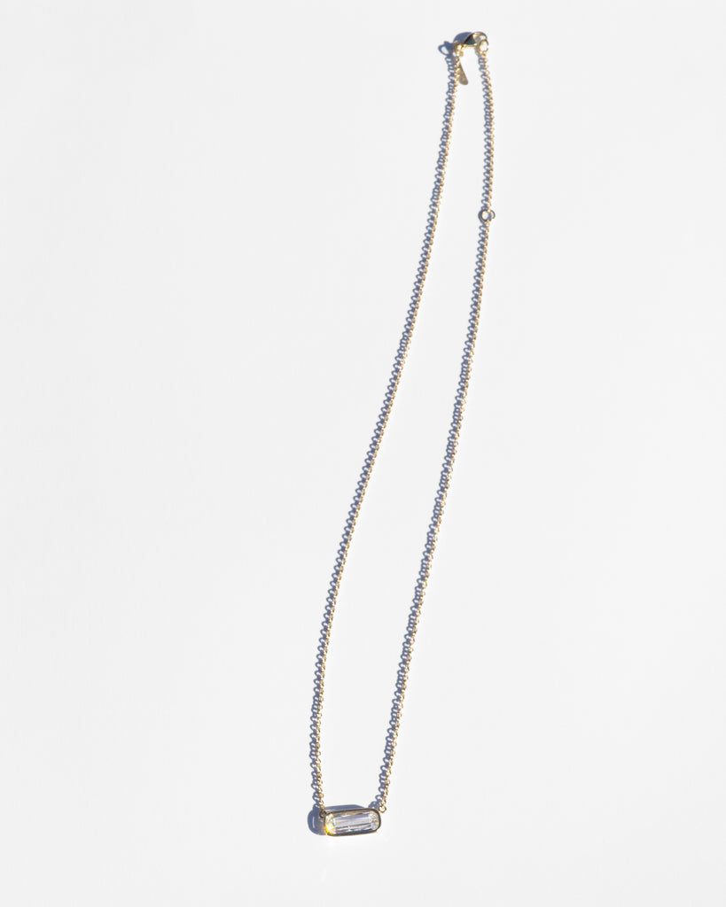 14k East West Diamond Floating Necklace