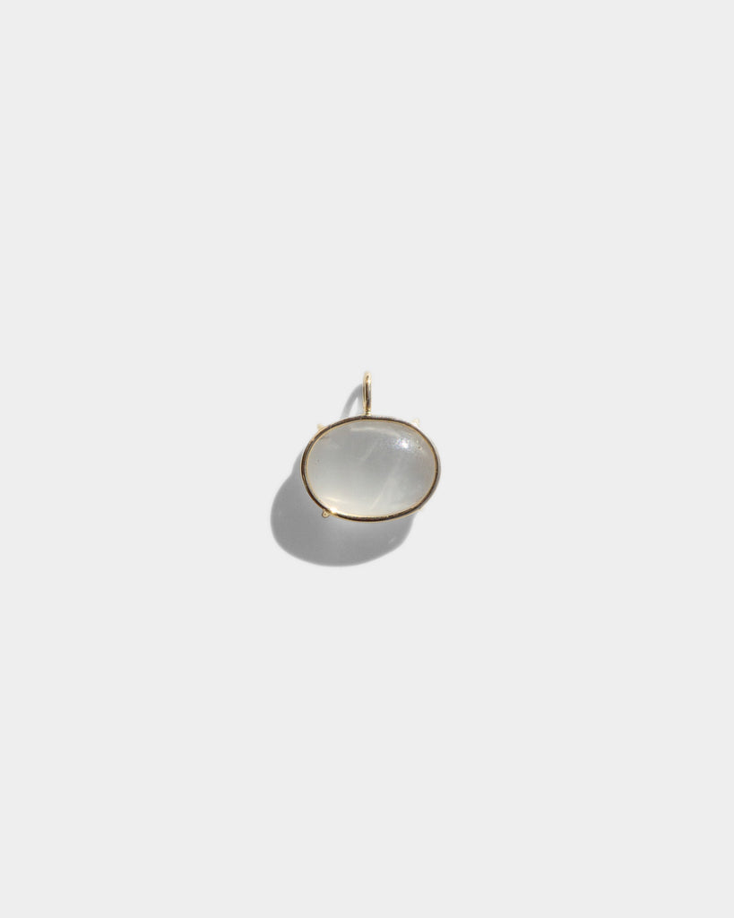 14k Floating Moonstone Bone Chain Pendant