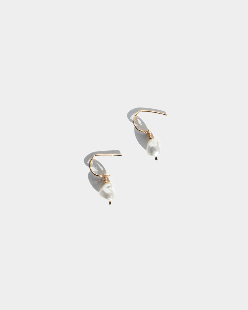 14k Keshi Pearl Charm Earring
