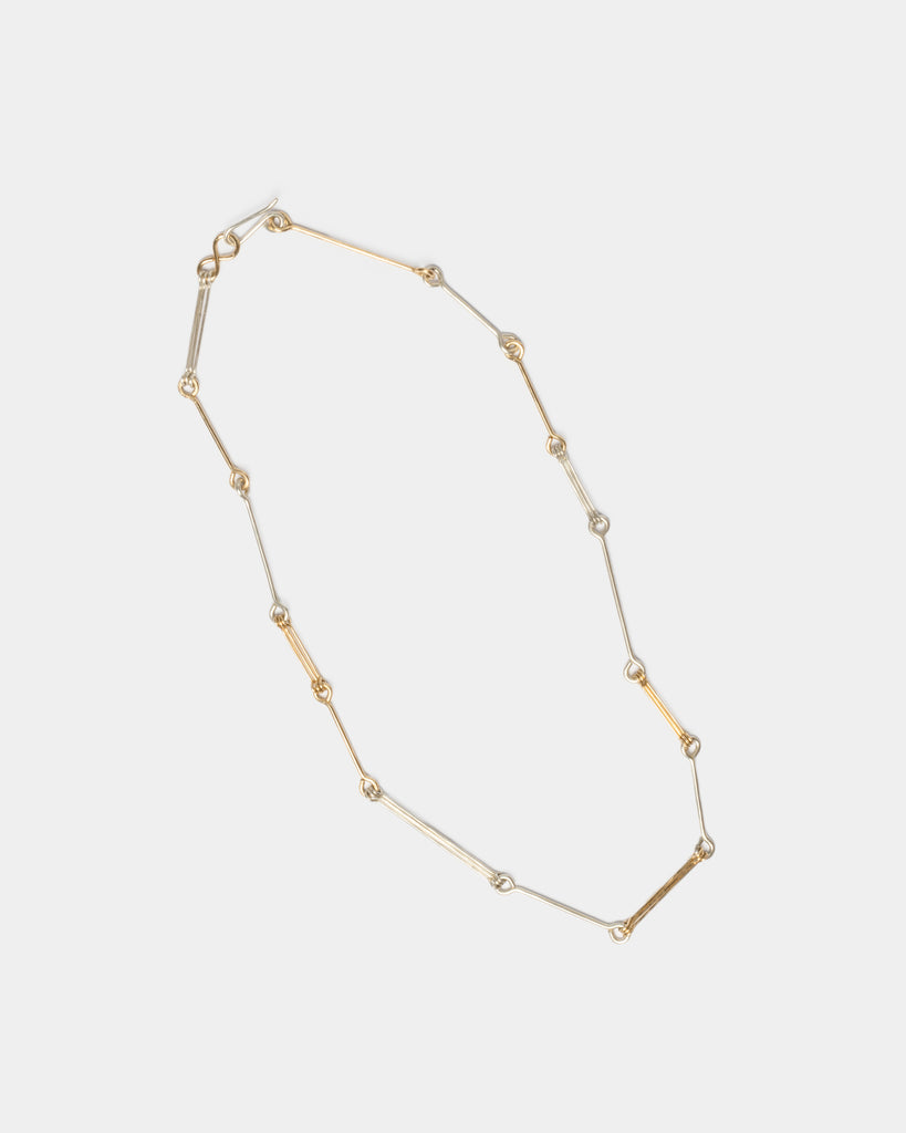Mixed Metals Triple Bone Chain Necklace