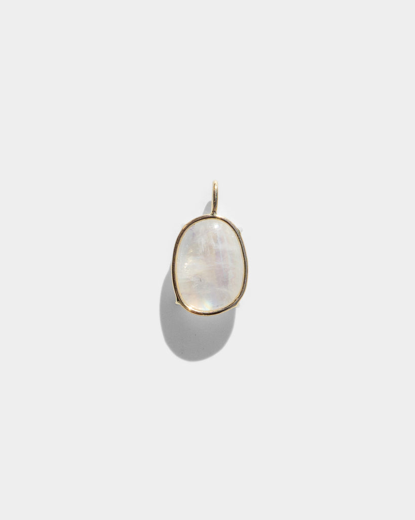 14k Floating Moonstone Bone Chain Pendant