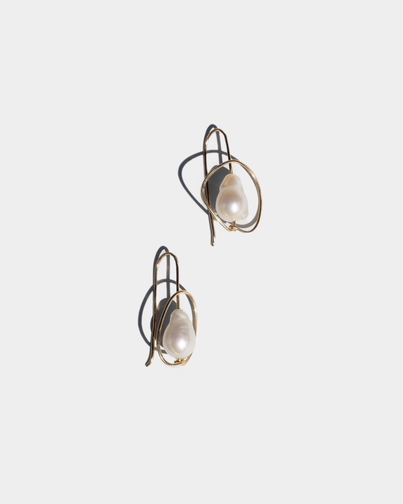 Petite Pearl Orbit Earrings