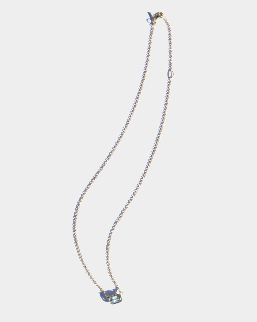 14k Sky Sapphire Floating Chain Necklace