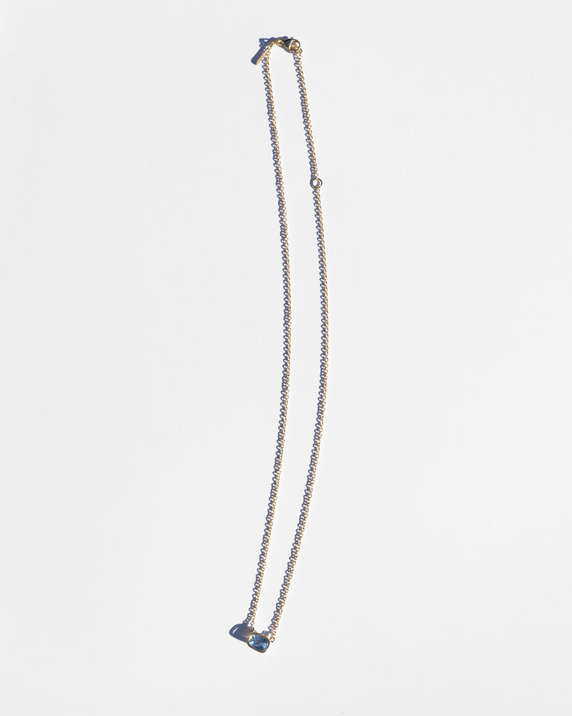 14k Sea Sapphire Floating Chain Necklace