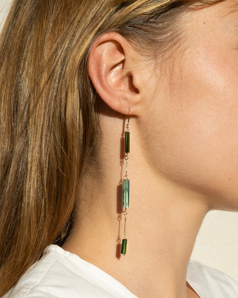 14k Genévrier Bone Chain Earrings