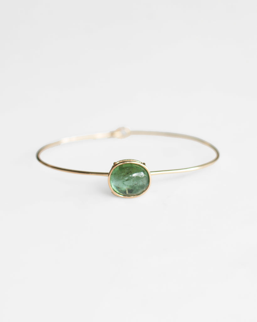 14K Green Tourmaline Floating Cuff Bracelet