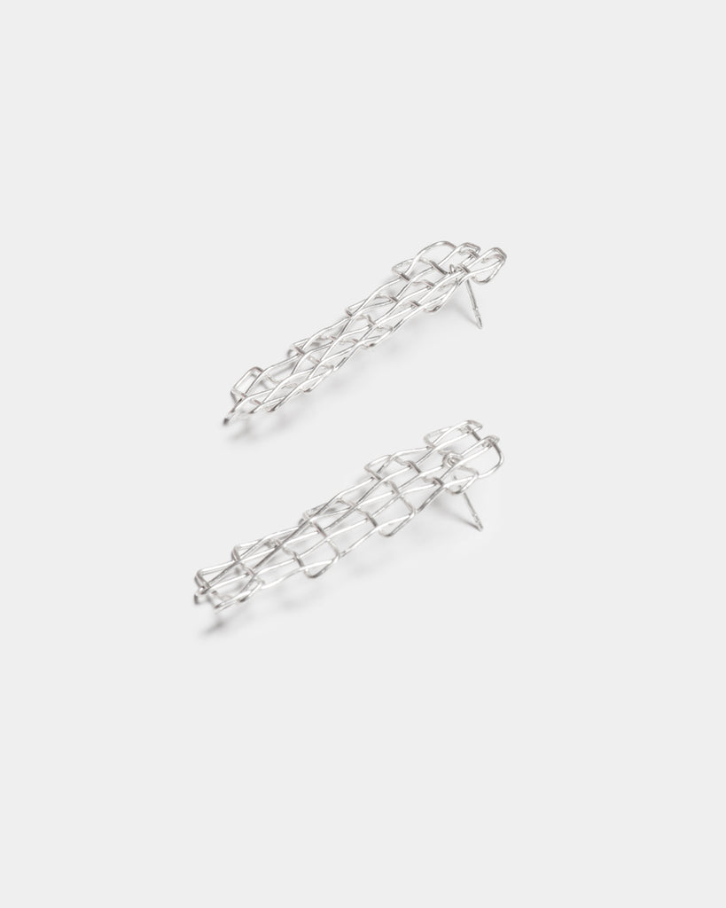 Silver Basketweave Earrings