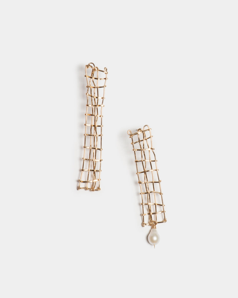 Asymmetry Basketweave Earrings