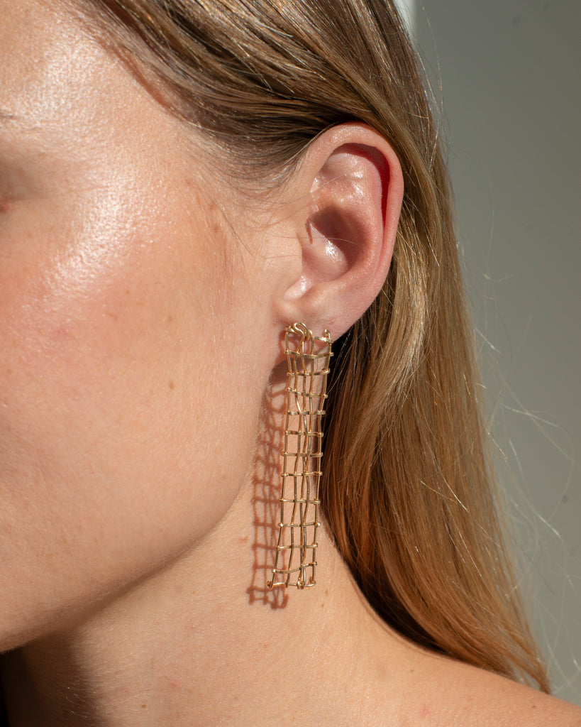 Asymmetry Basketweave Earrings