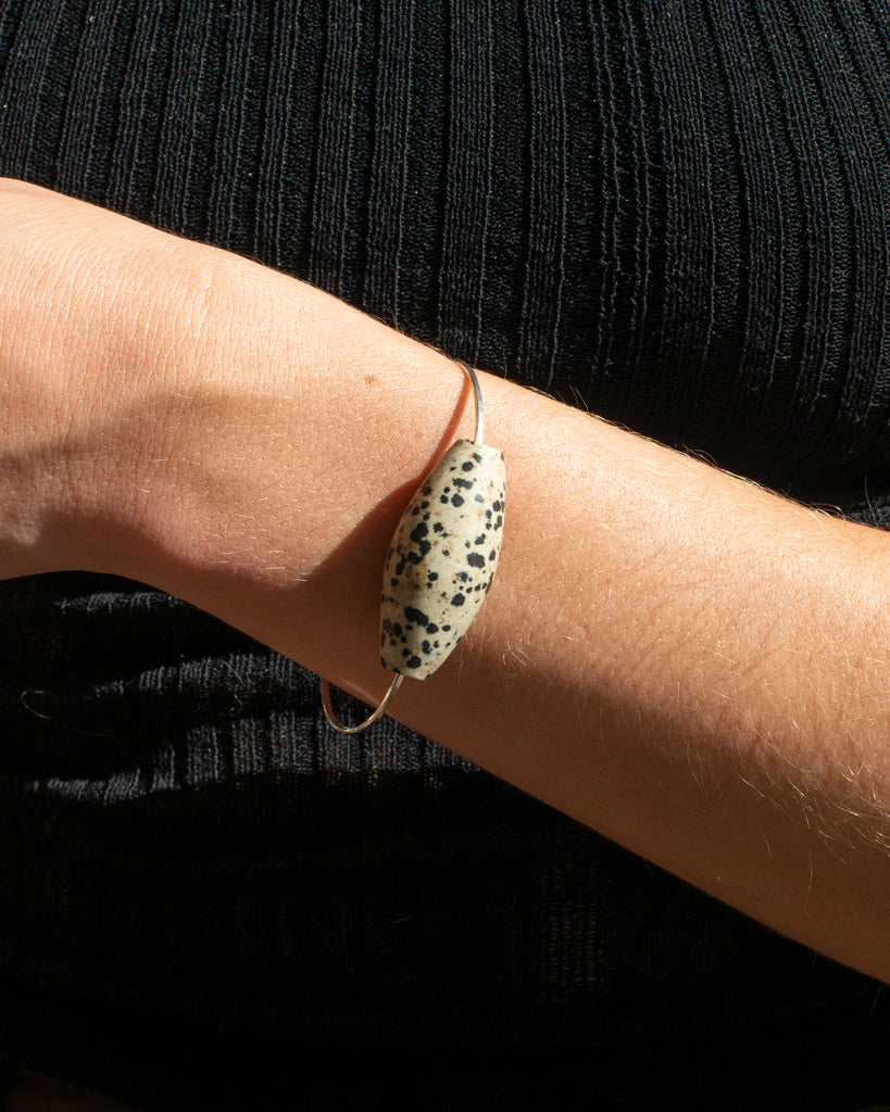 Spotted Agate Cuff Bracelet