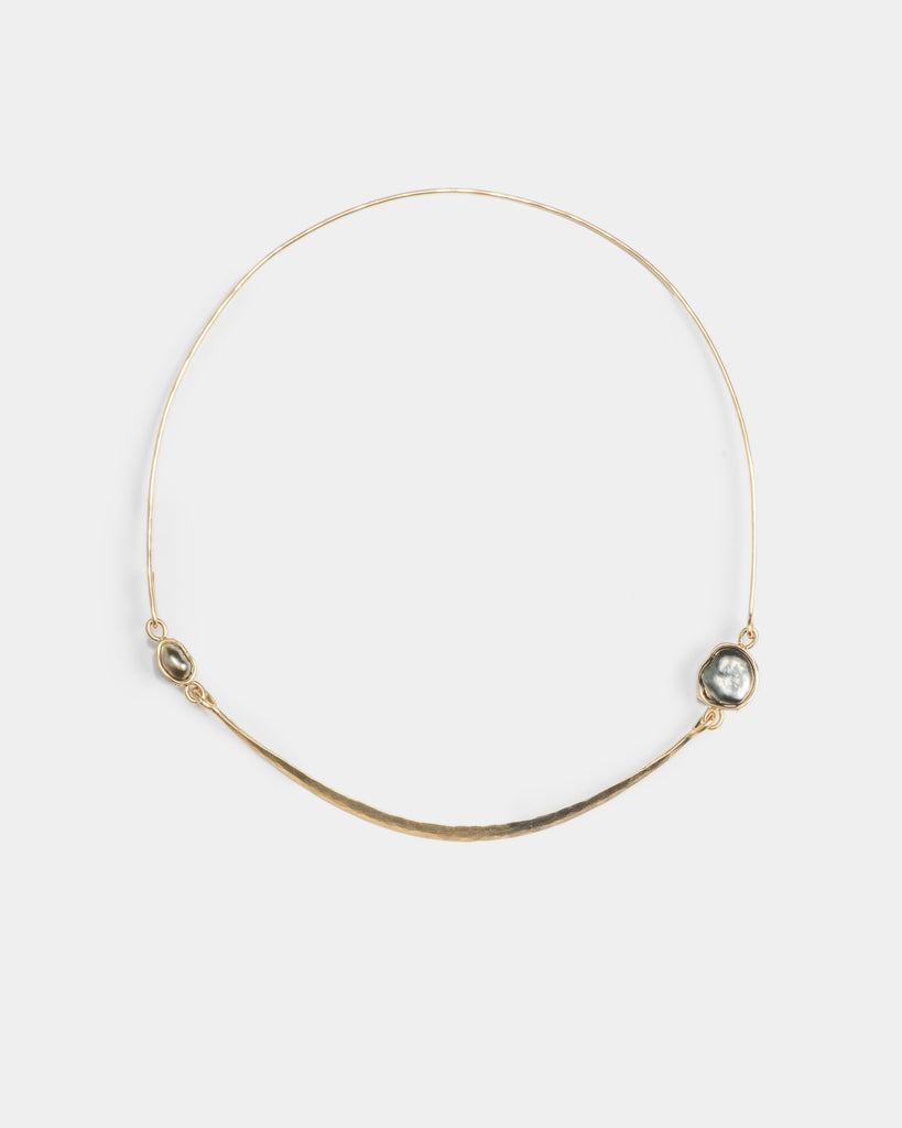 14k Charcoal Keshi Rudimentary Collar