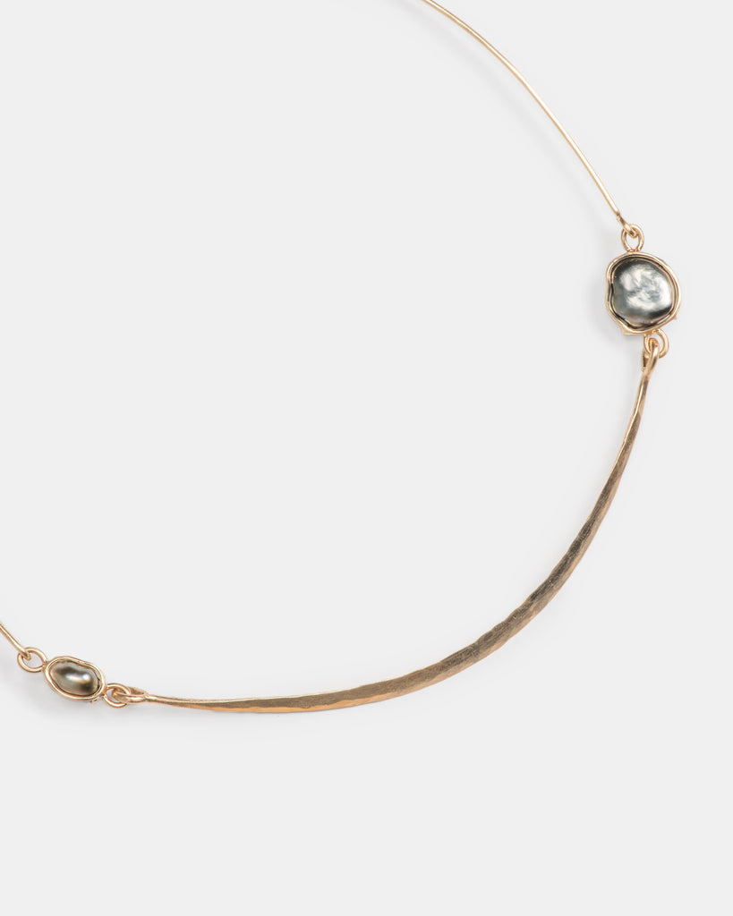 14k Charcoal Keshi Rudimentary Collar
