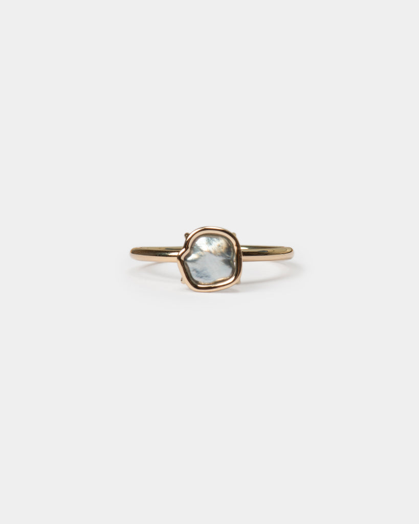 14k Petite Silver Keshi Floating Ring
