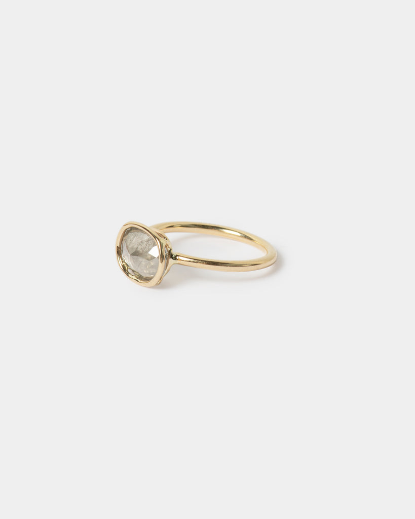 14k East West Soft Grey Mineral Diamond Floating Ring