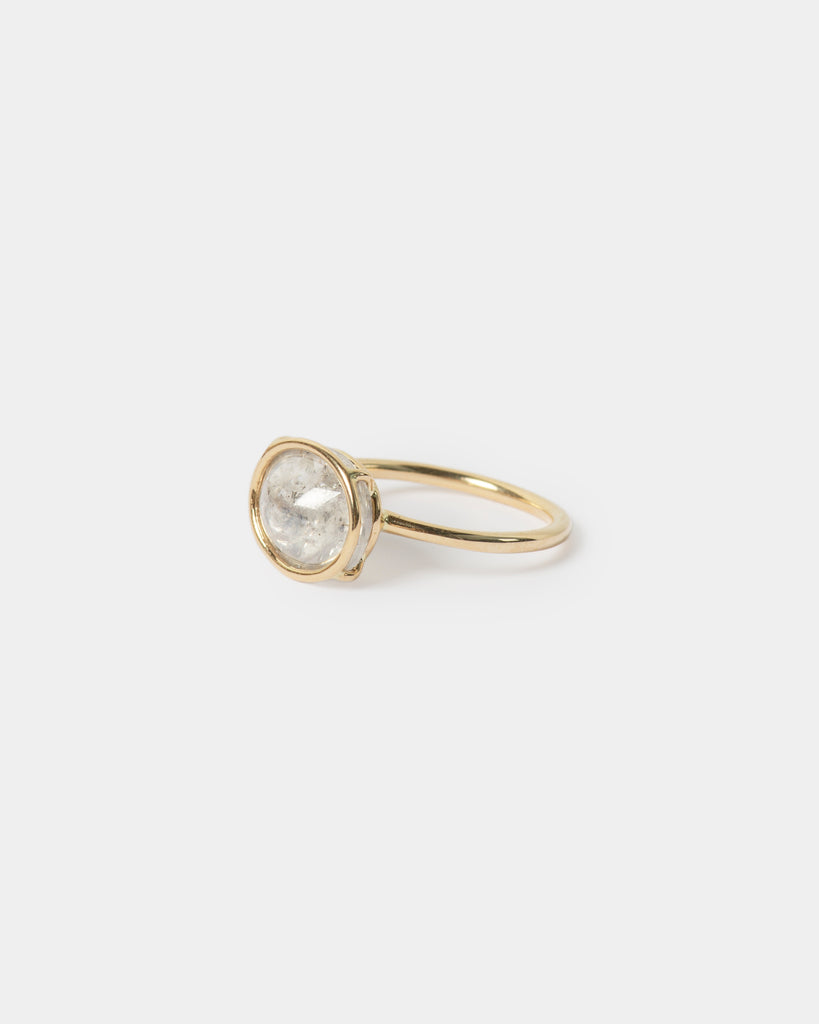 14k East West Diamond Cabochon Ring