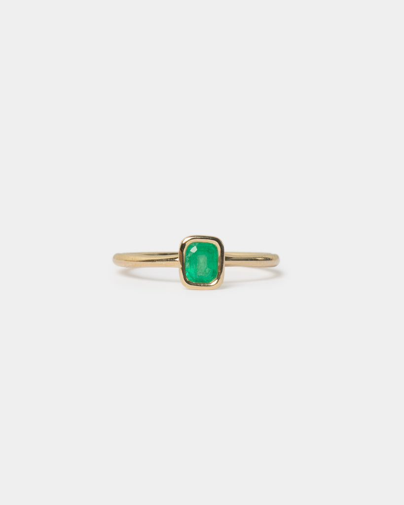 14k Tourmaline and Emerald Toi et Moi Floating Rings