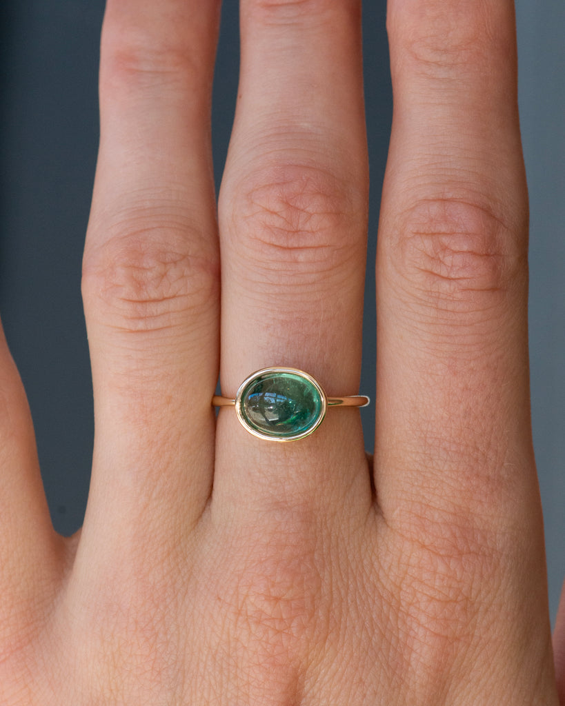 14k Siren Green Tourmaline Ring
