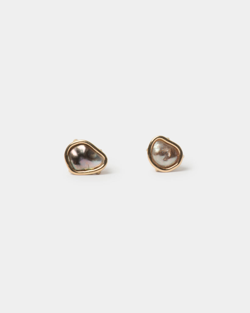 14k Velvet Grey Keshi Pearl Floating Studs