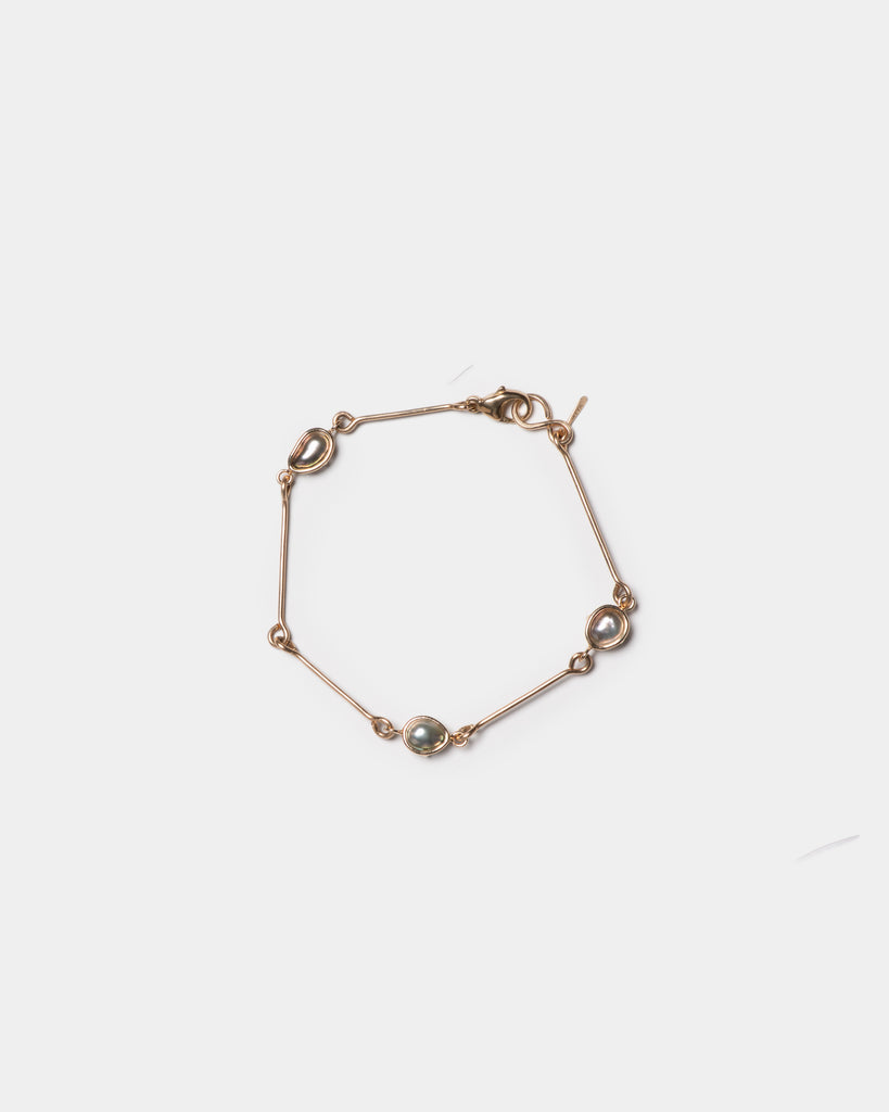 14k Floating Keshi Bone Chain Bracelet