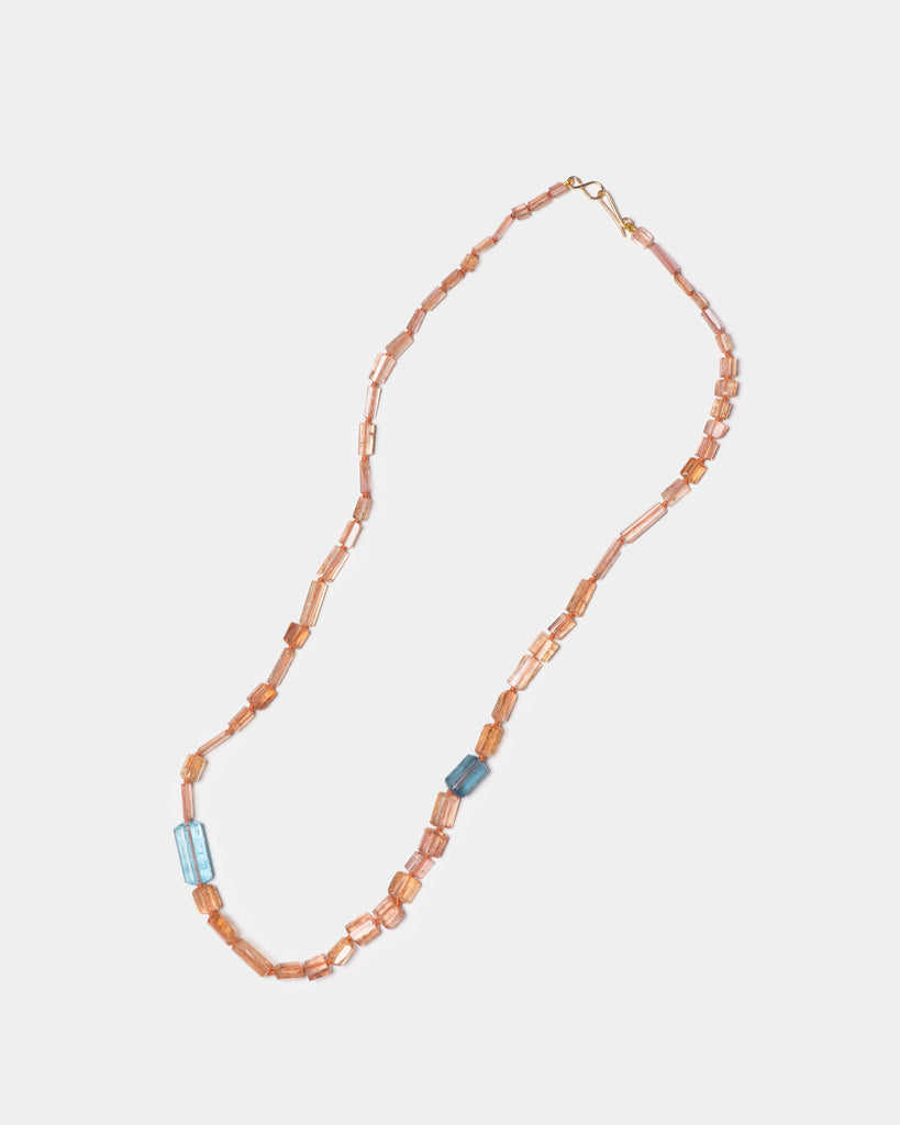14k Topaz and Aquamarine  Layering Necklace