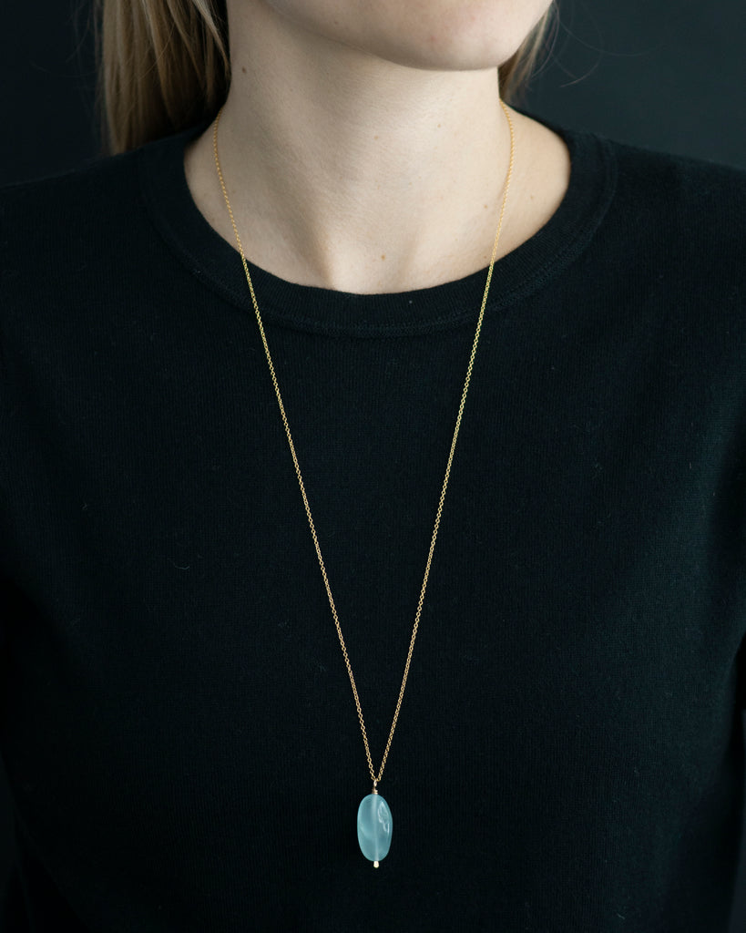 Aquamarine Drop Necklace