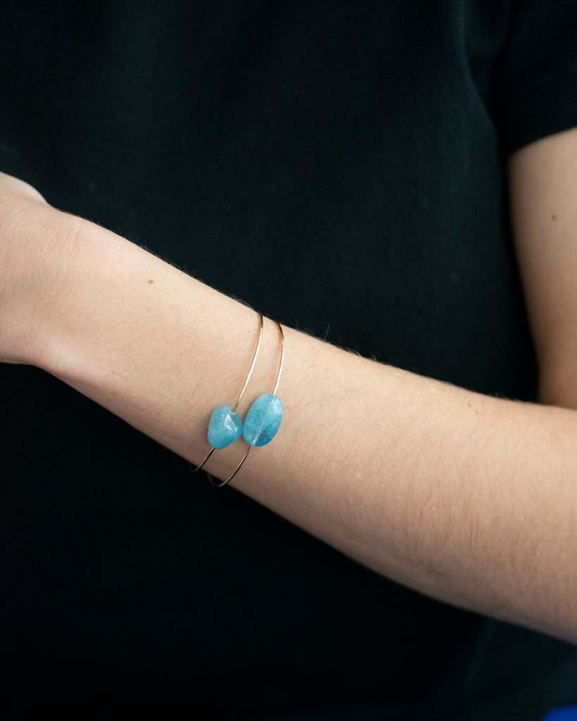 Sky Aquamarine Cuff Bracelet