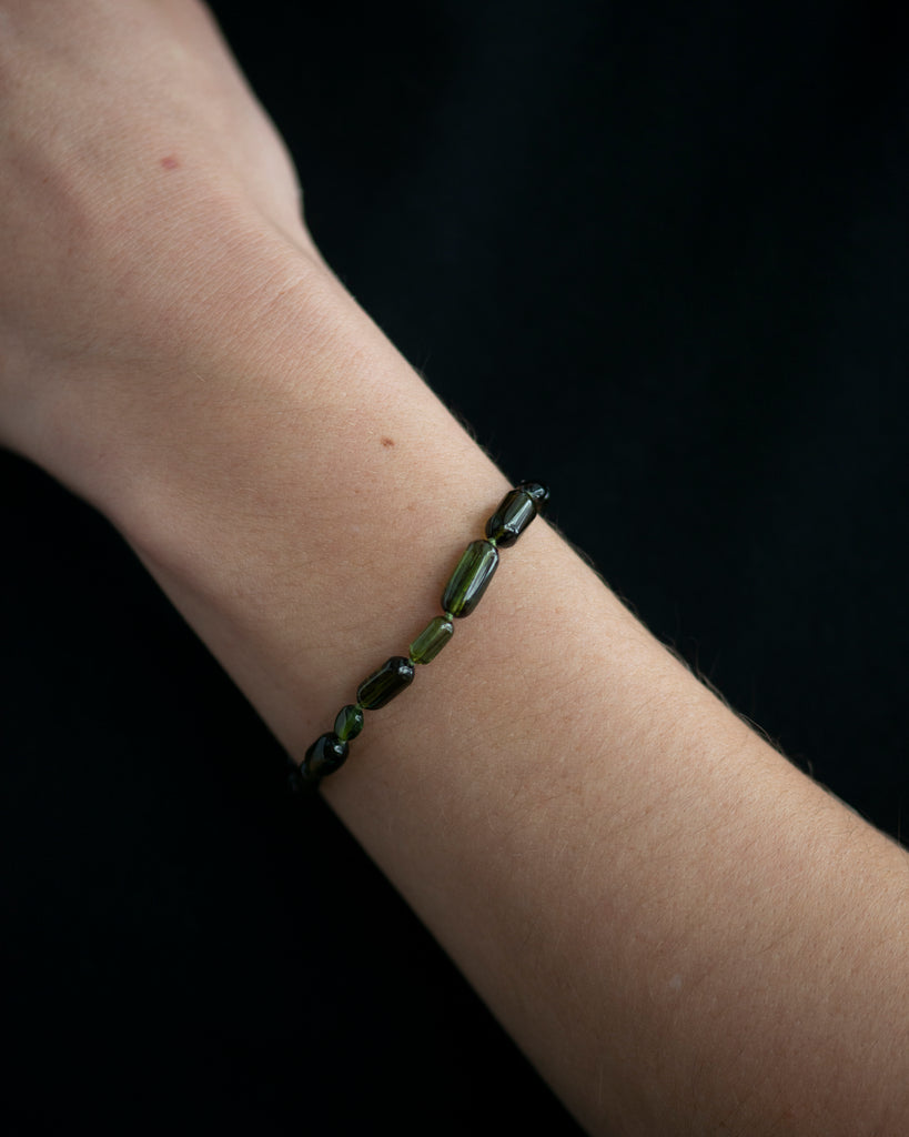 14k Tourmaline Capsule Layering Bracelet