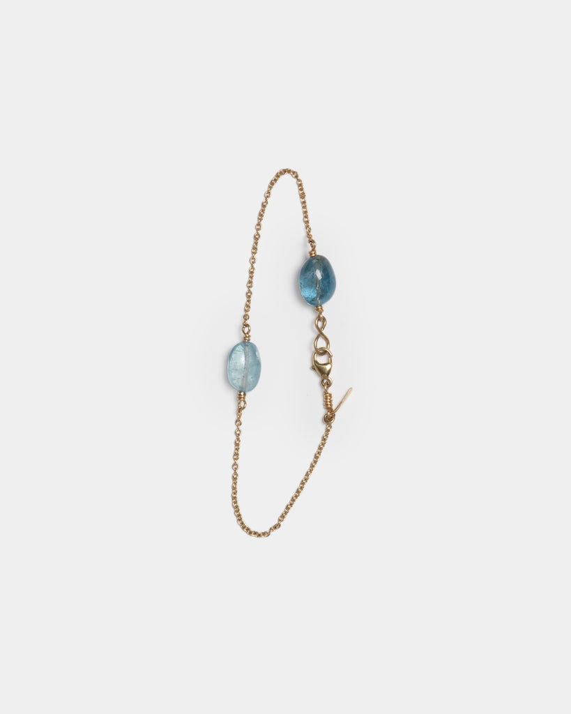 14k Aquamarine Chain Bracelet