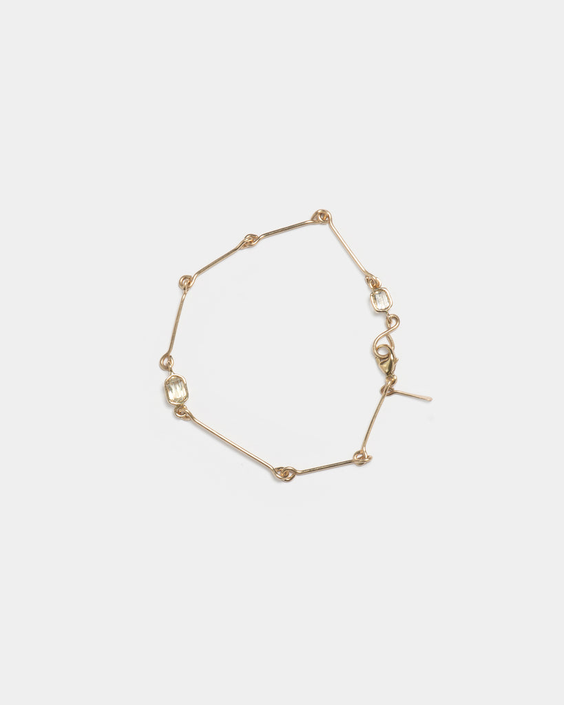 14k Floating Diamond Bone Chain Bracelet